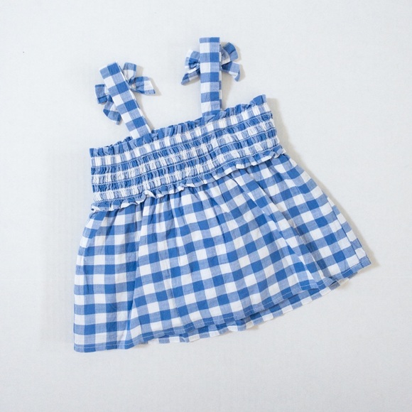 Cat & Jack smocked blue gingham top (2T) - Picture 6 of 7